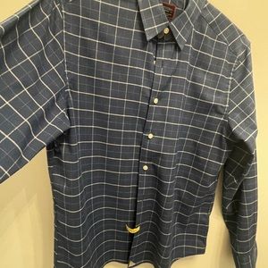 UNTUCKit Blue Plaid Button Up Shirt Sz M Orlando
